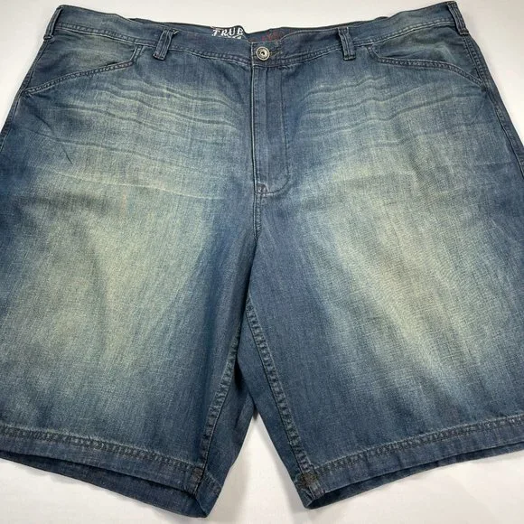 True Nation, Relaxed Fit, Jean Shorts, Big and Tall Size 52, Distressed Jeans - Picture 2 of 5